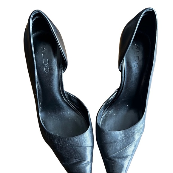 Aldo Black Pointy Toe Pumps Stiletto Heels | Size 37 / 7 - Picture 9 of 13